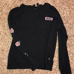 Black vans hoodie with roses
